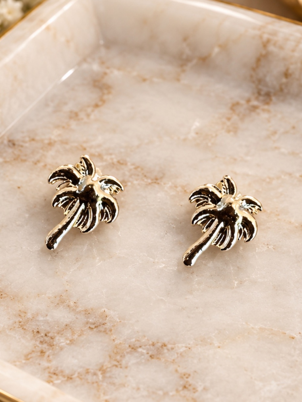 Palm Tree Stud Earrings